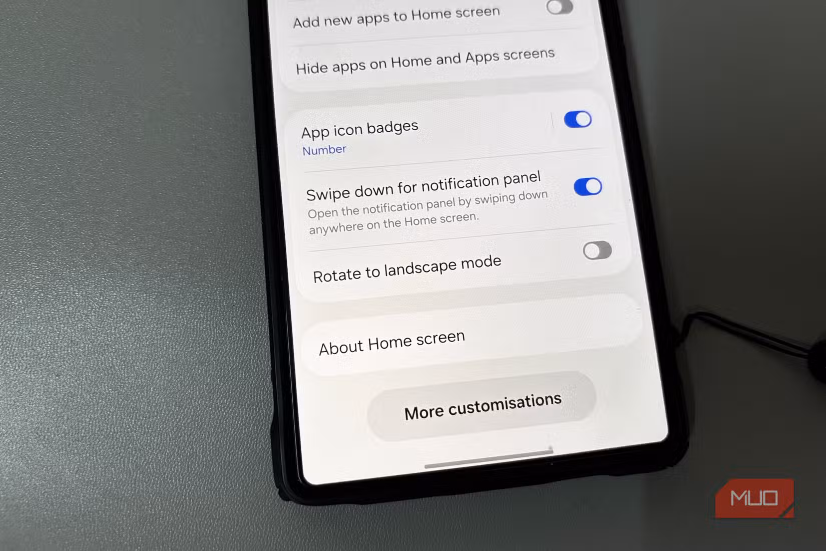 Notification swipe gesture