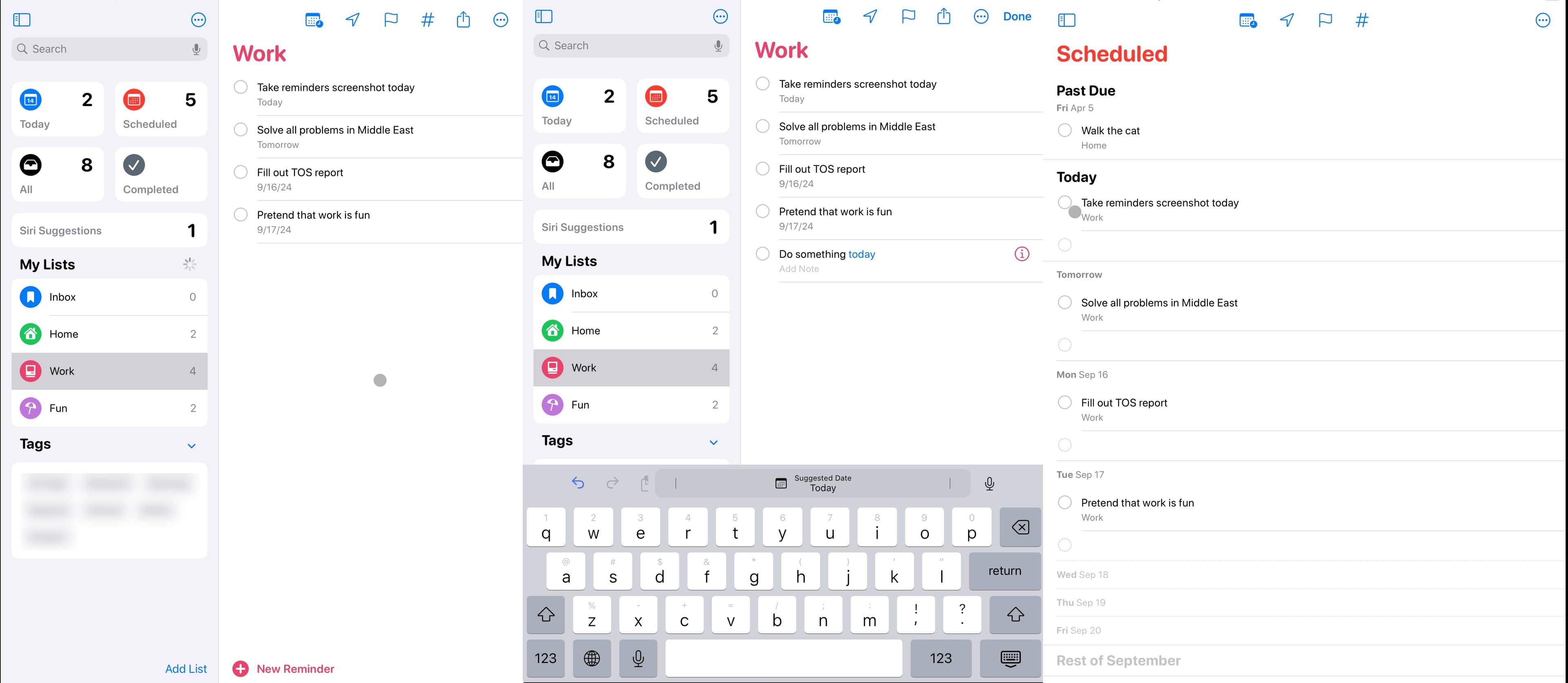 Reminders, the best iPhone to-do list app for getting started quickly