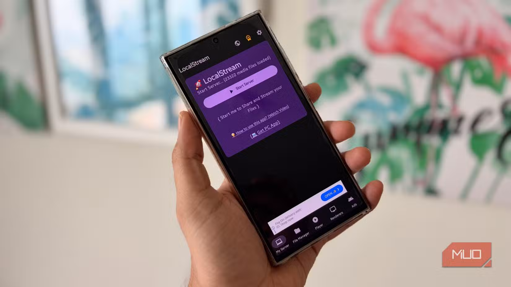 LocalStream File & Server app running on an Android device