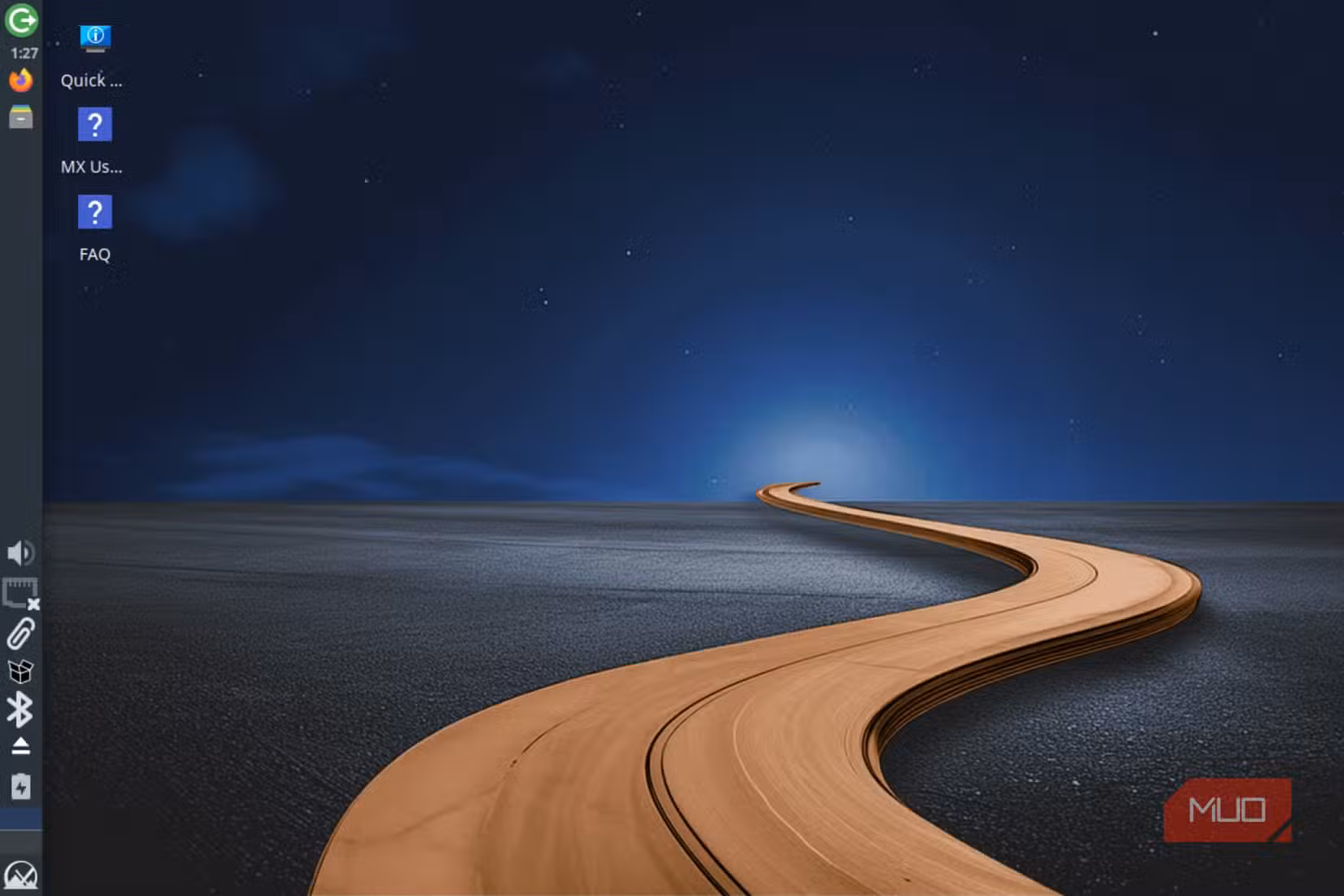 The default MX Linux desktop