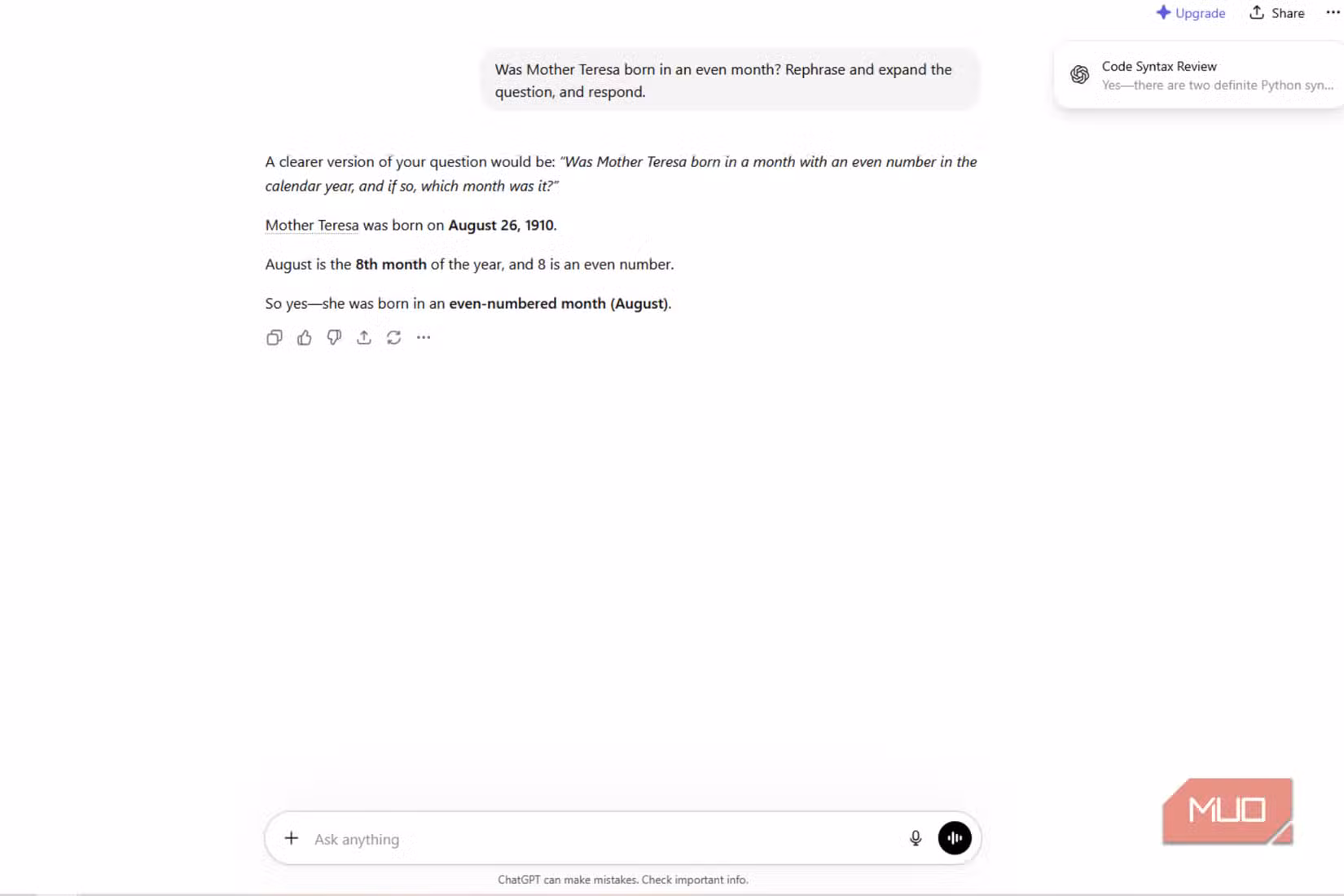Asking ChatGPT for help with rephrase and respond