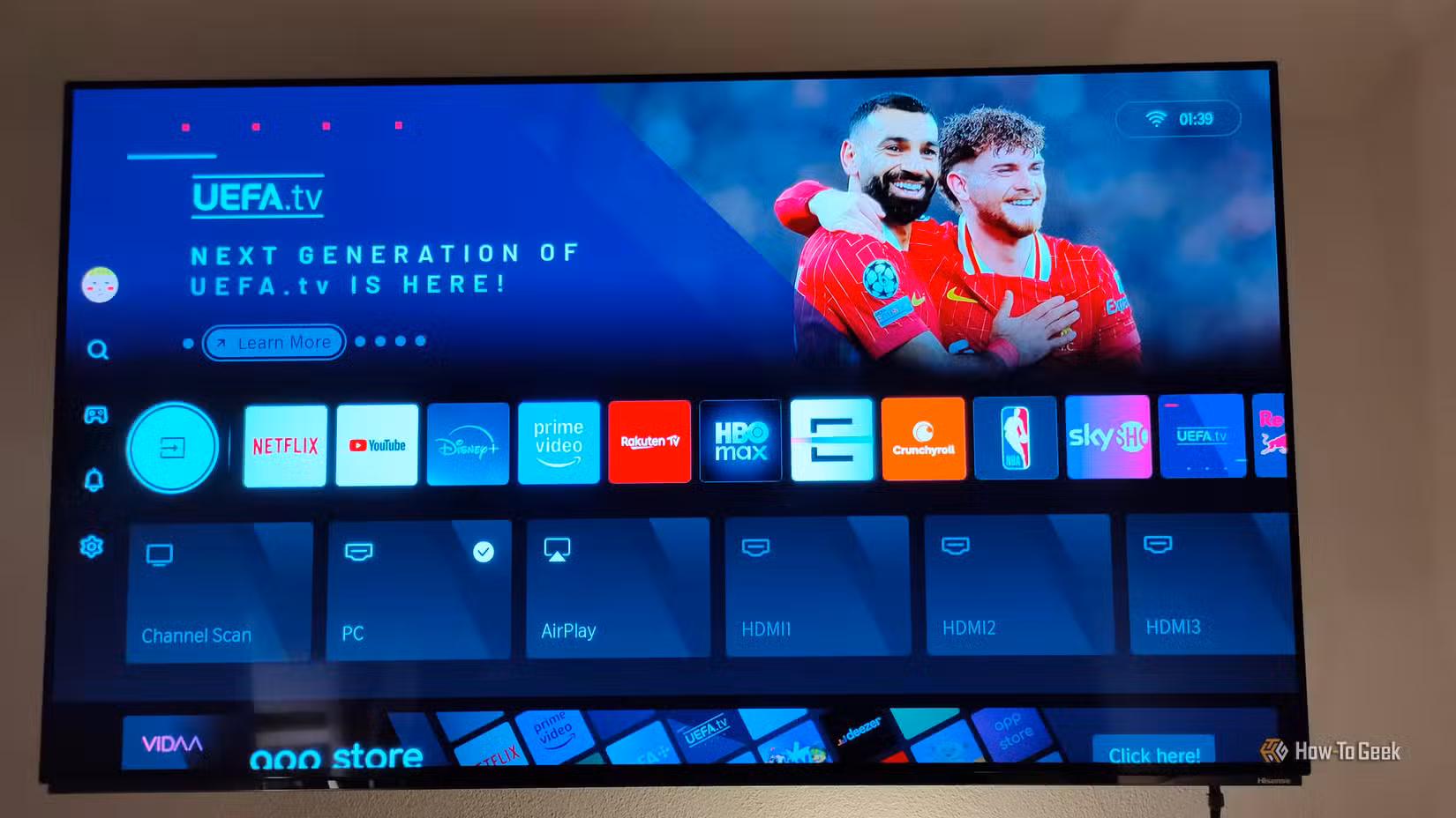 VIDAA OS on a Hisense OLED TV.