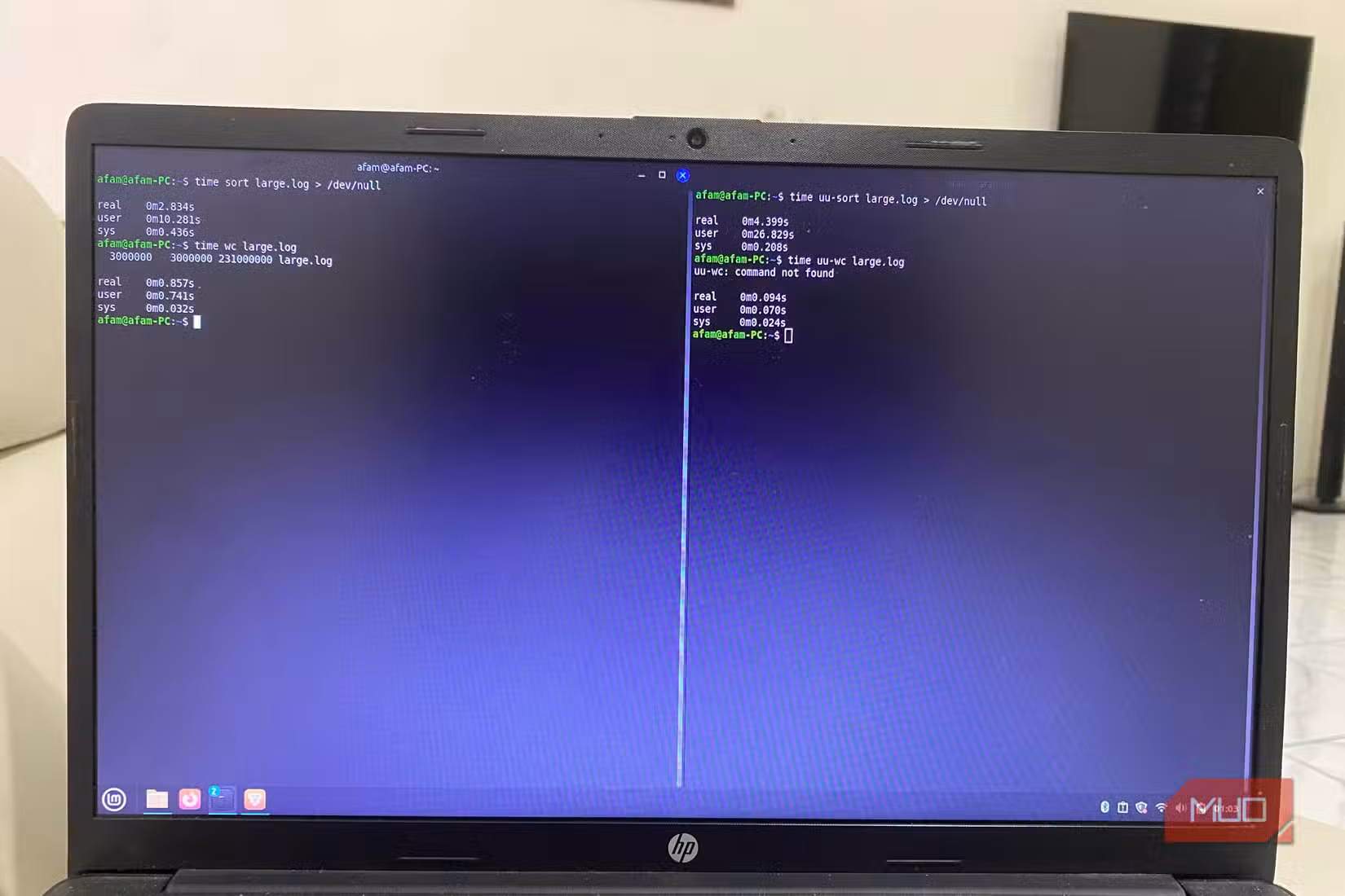 trying uutils vs GNU corutils