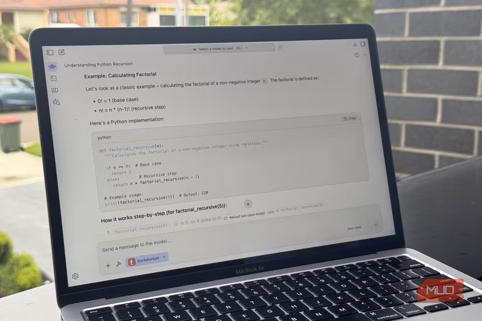 LM Studio running on a MacBook Air