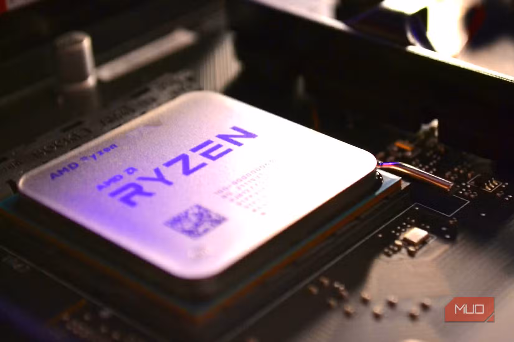 AMD Ryzen CPU on a motherboard