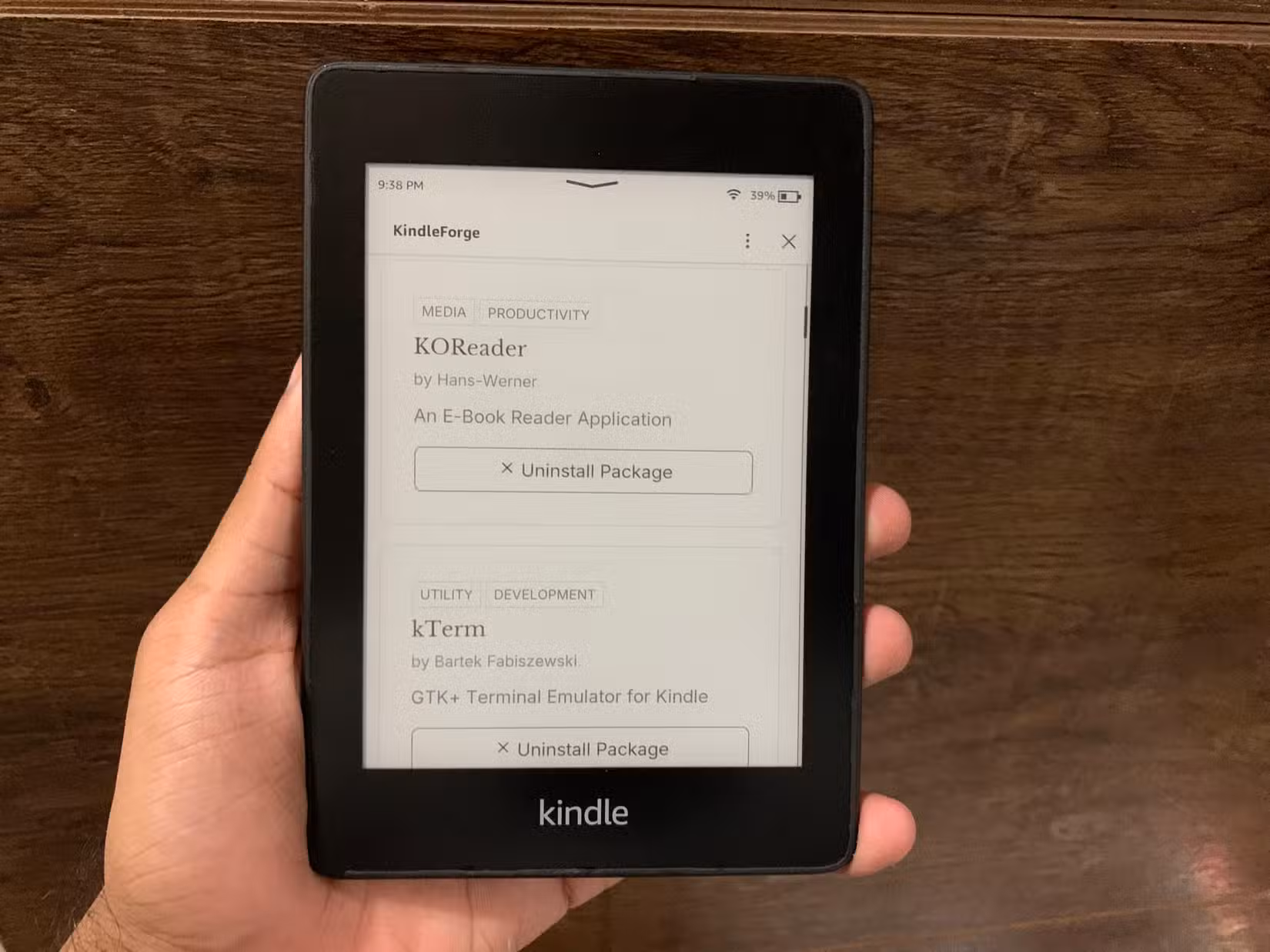 KindleForge on Kindle lets you install apps.