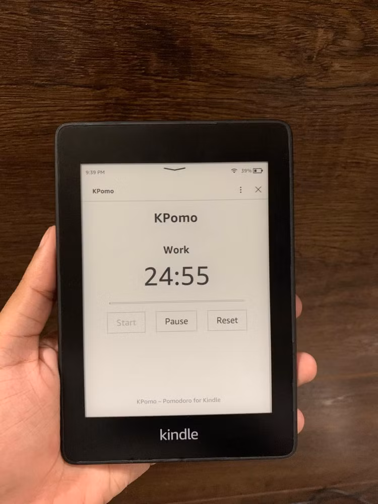 KPomo is a pomodoro timer for Kindle.