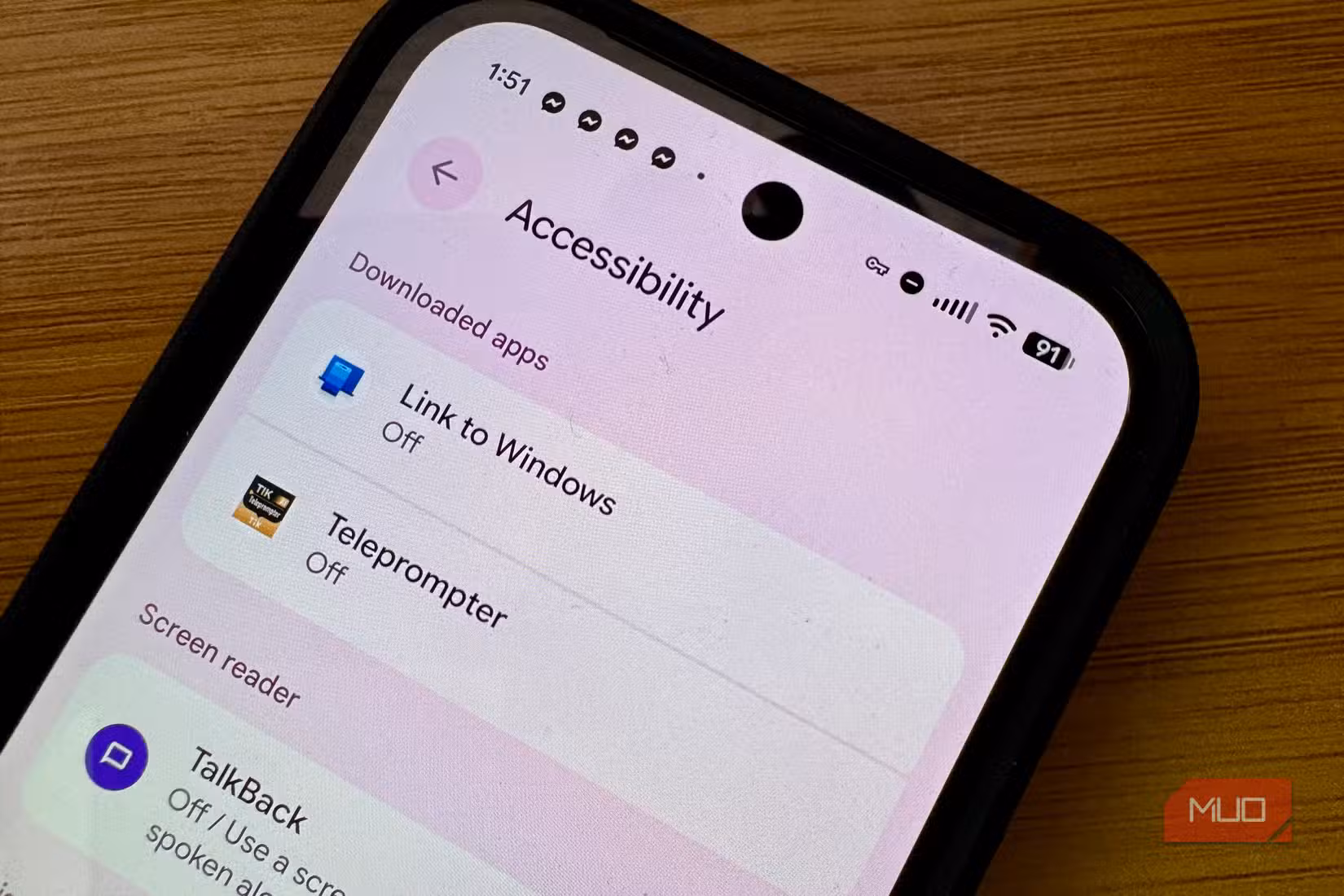 Accessibility page on Pixel