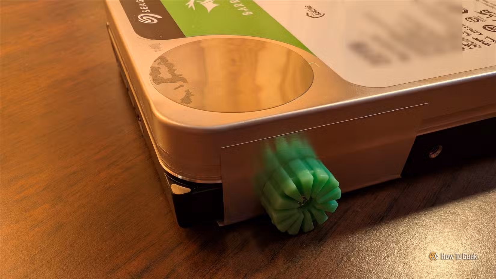 A vibration-damping mount on a hard drive.