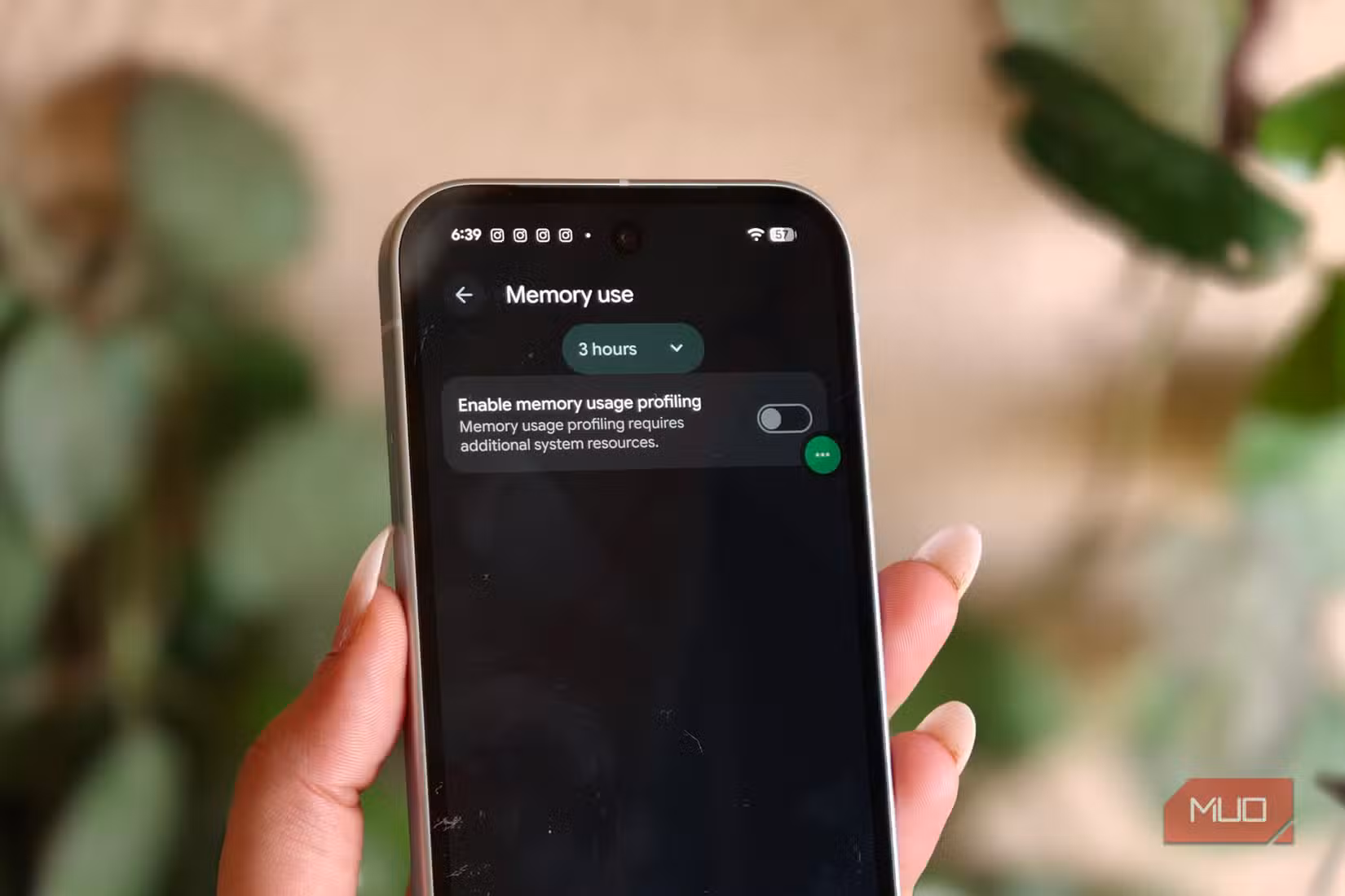 App memory use Android 17