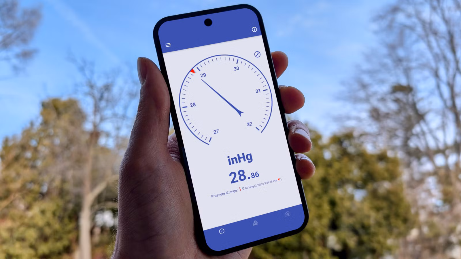Barometer app on Pixel 10