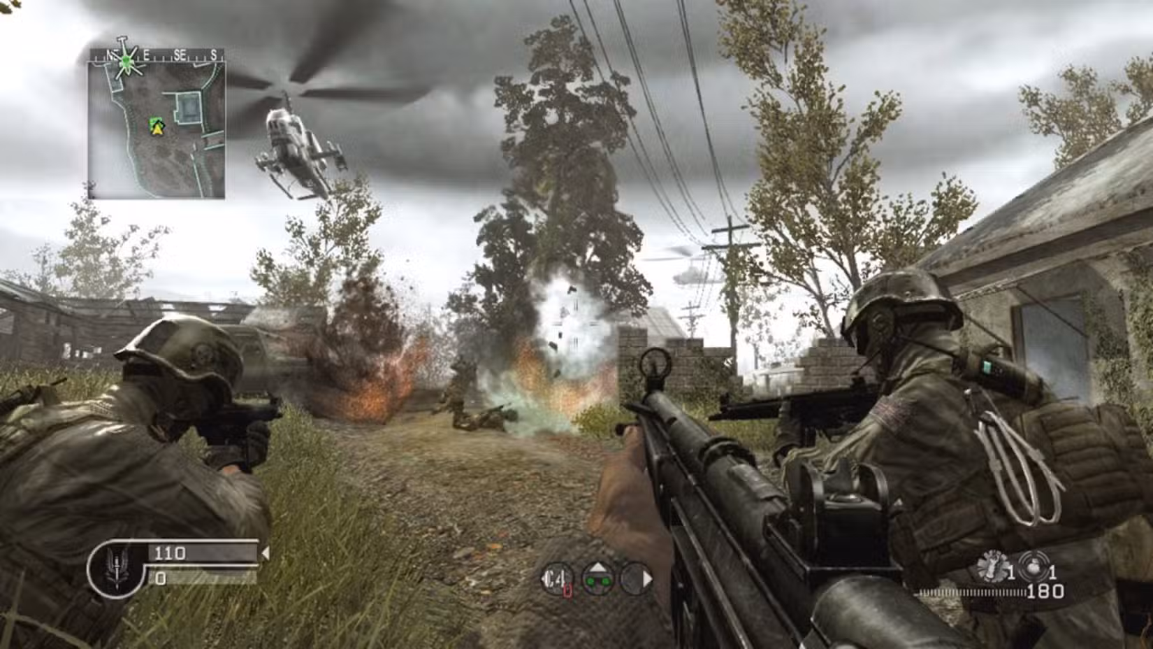 A first-person look at multiplayer gameplay in Call of Duty 4.