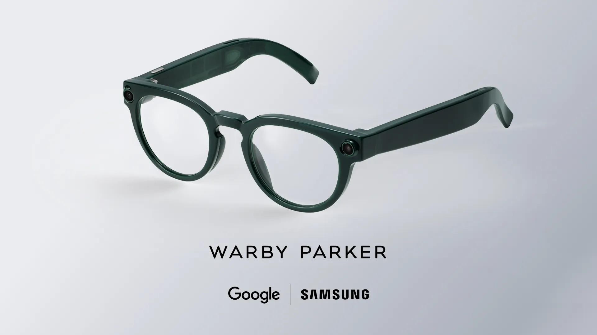A pair of smart glasses by Warby Parker.