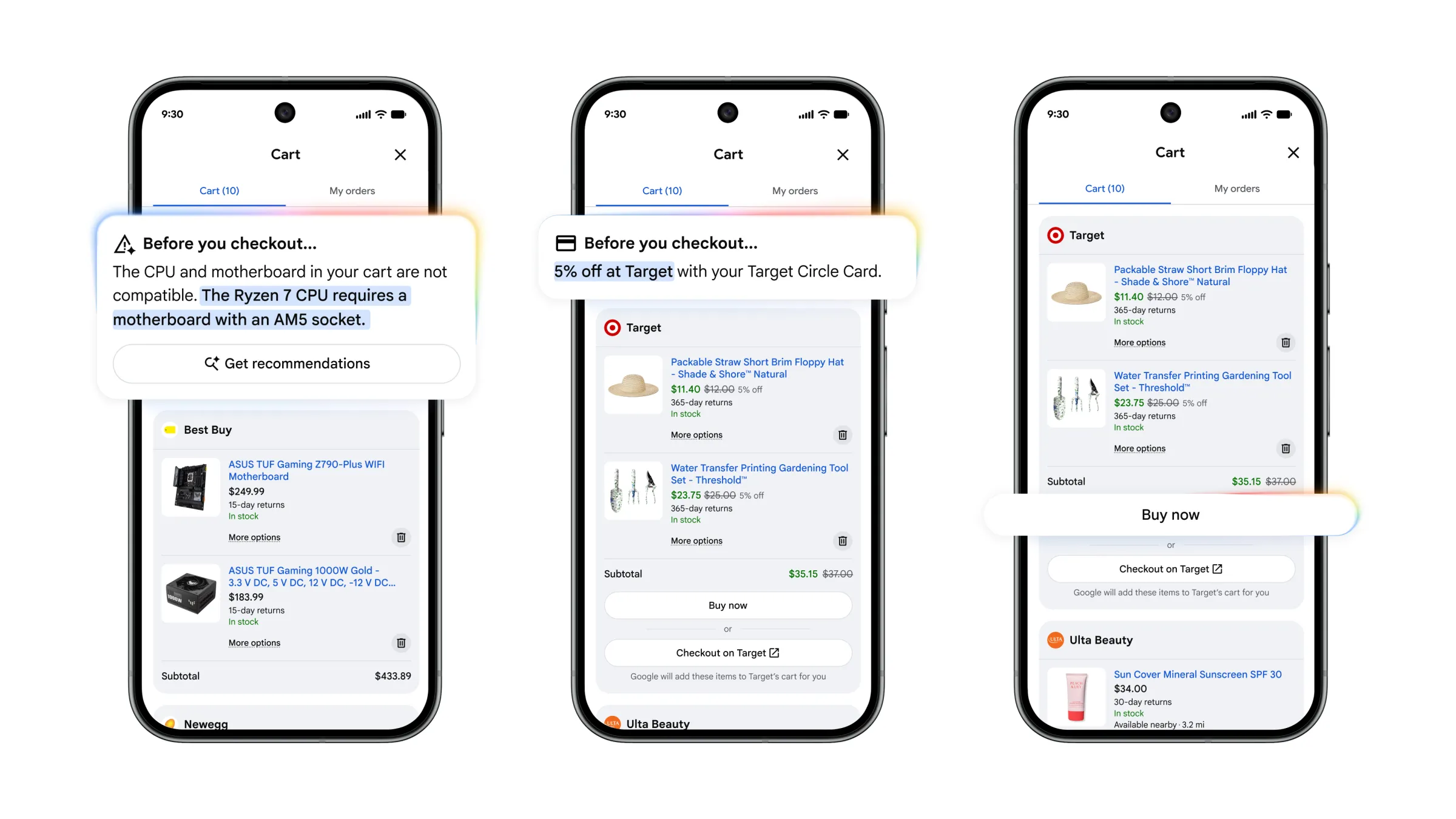 Google’s AI-powered shopping features, including the Universal Cart