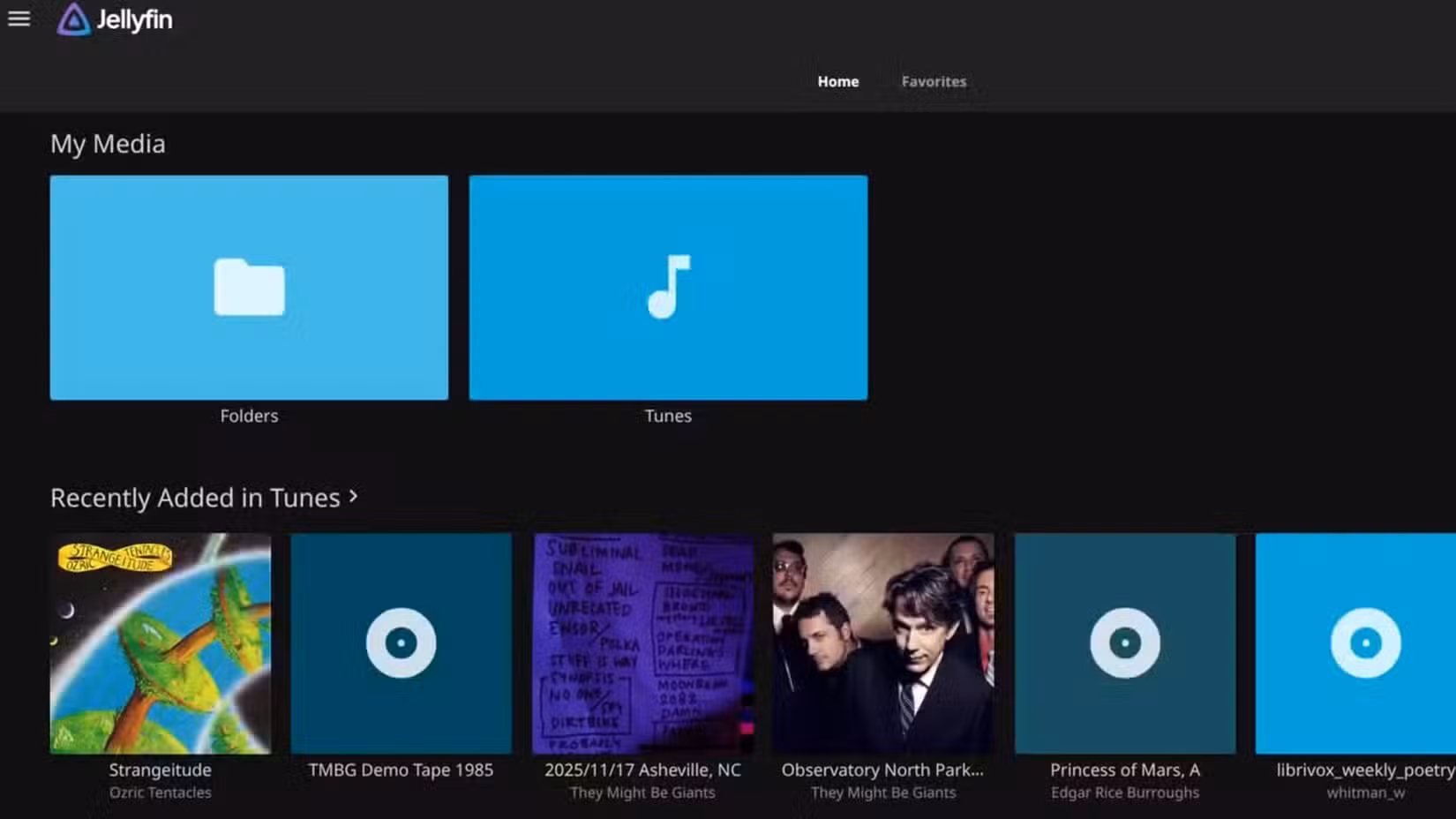 Images showing the setup, folders, and playback of a personalized Jellyfin media server