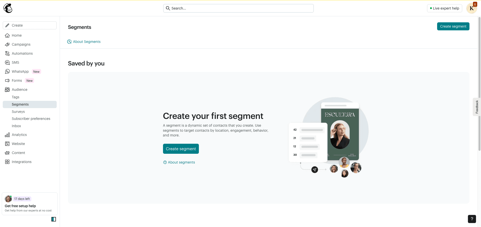 Building a segment on Mailchimp