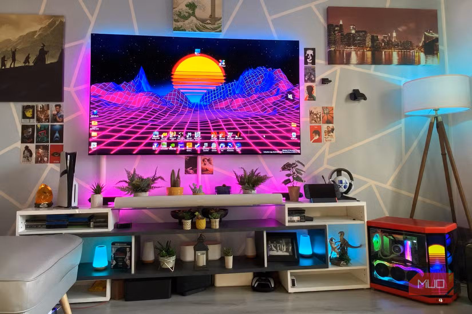 Wallpaper Engine app running on a Windows 11 PC connected to an OLED TV