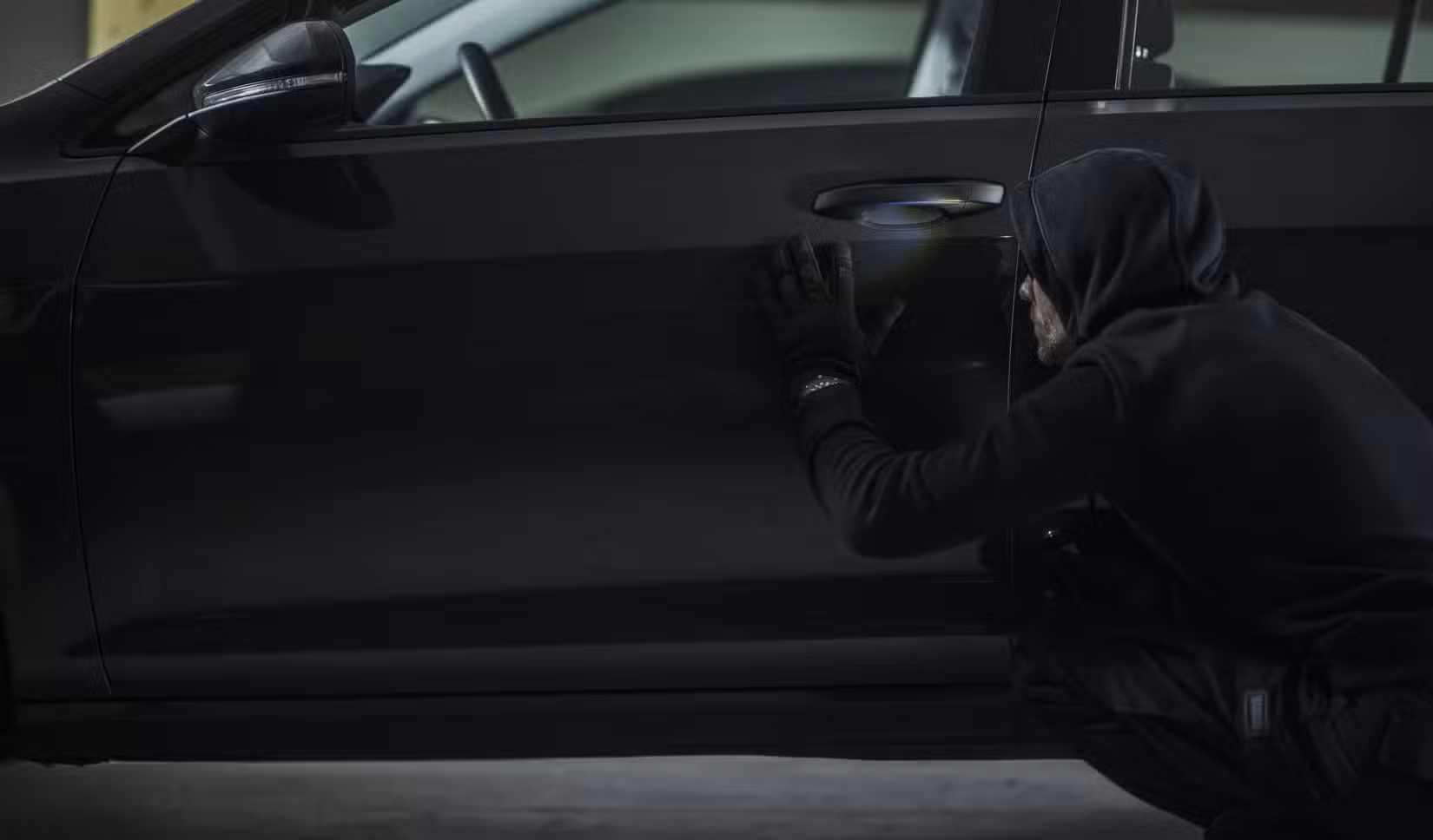 car thief at night