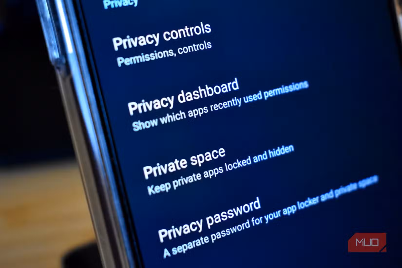 Privacy dashboard settings on android