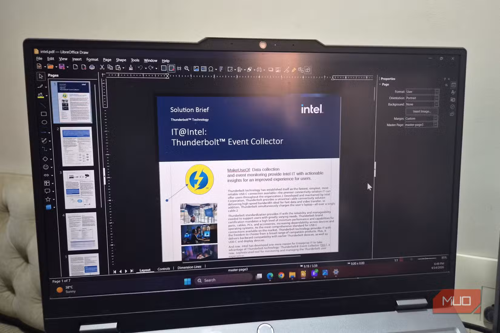 LibreOffice Draw PDF editor on laptop