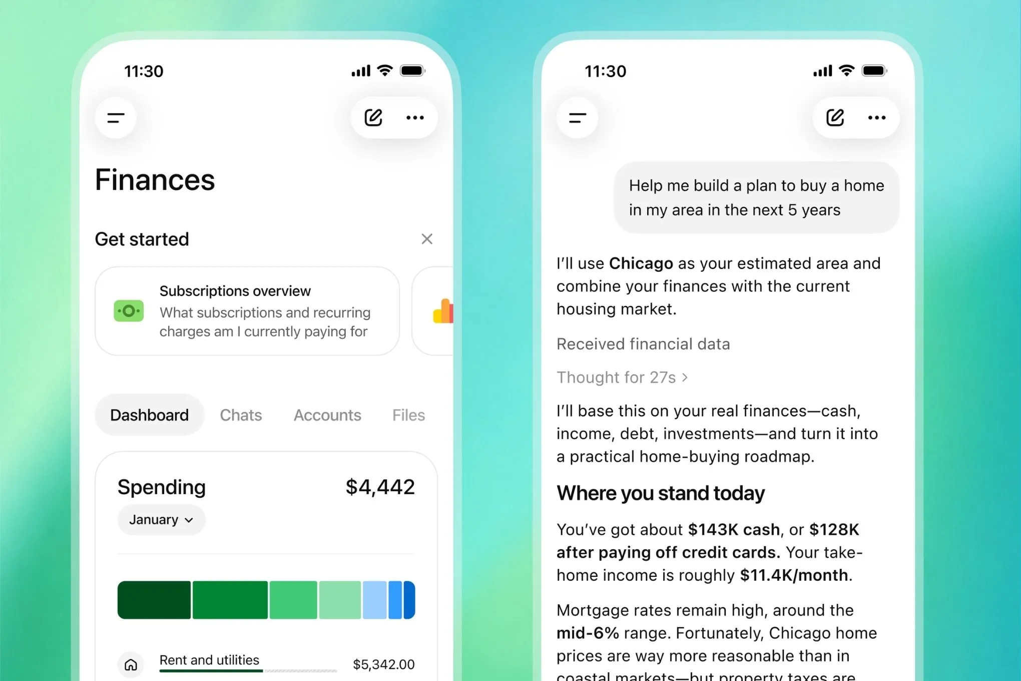 ChatGPT financial accounts