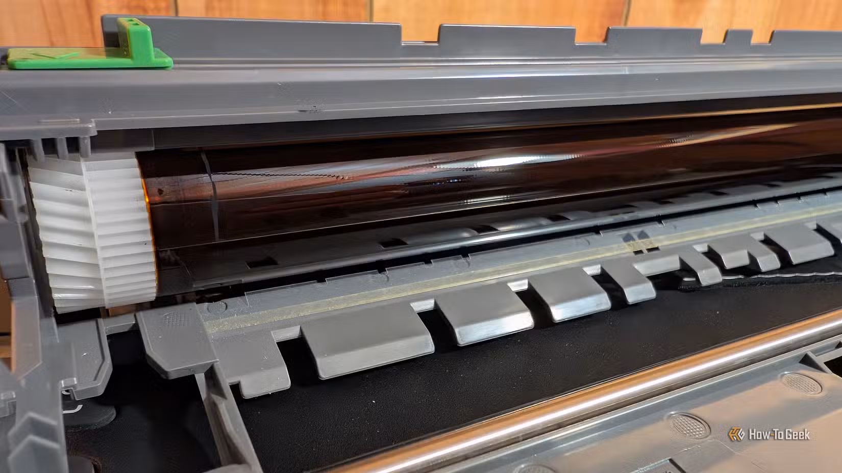 The drum of a Brother laser printer.