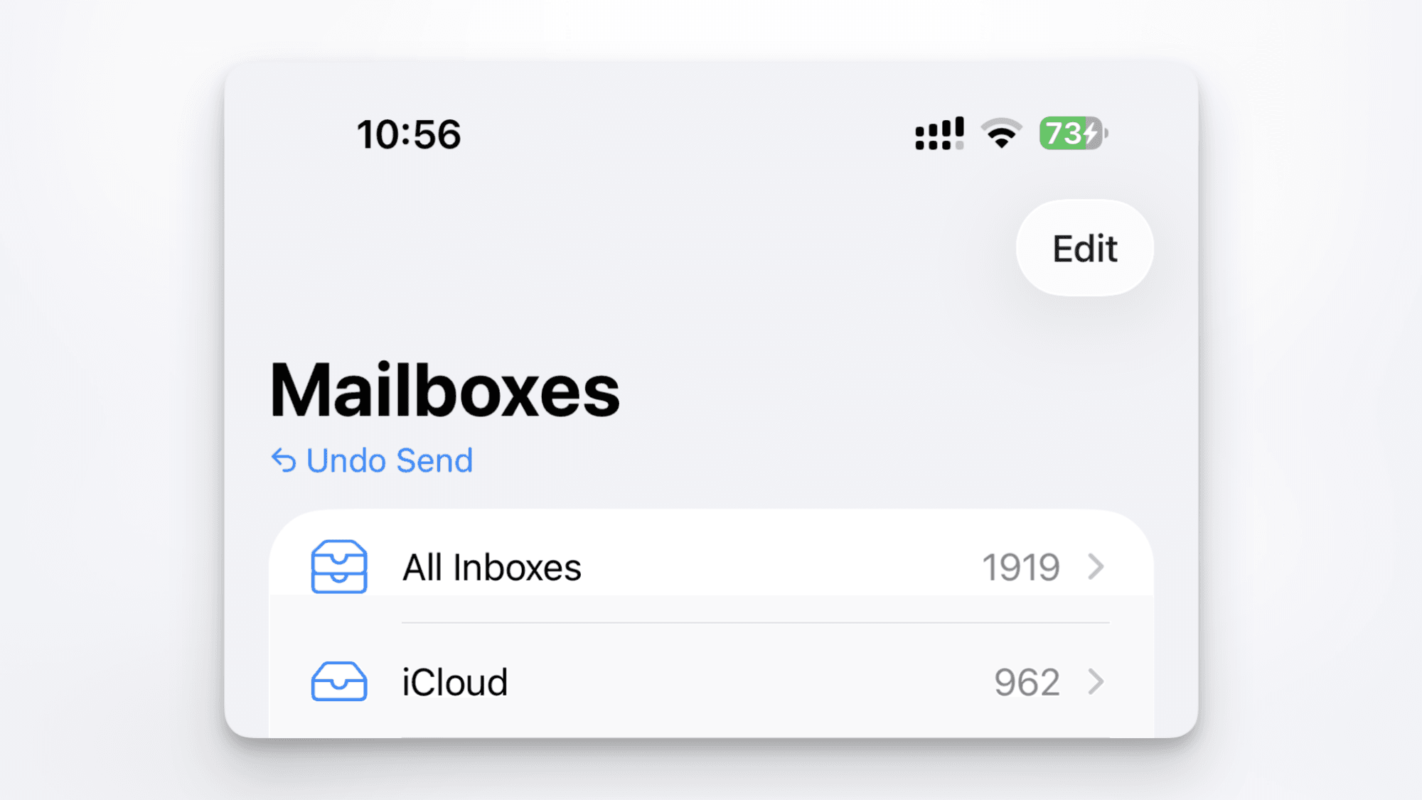 Undo Send feature in Mail app.