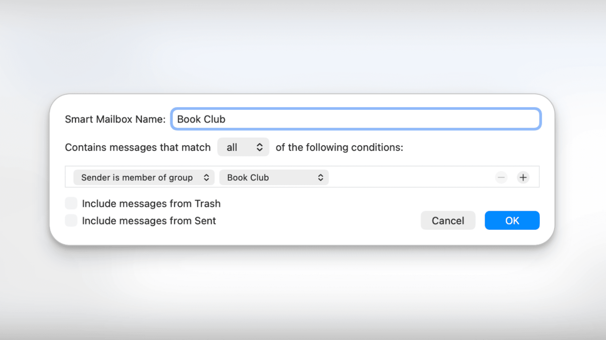 Smart Mailbox Apple Mail for Mac.