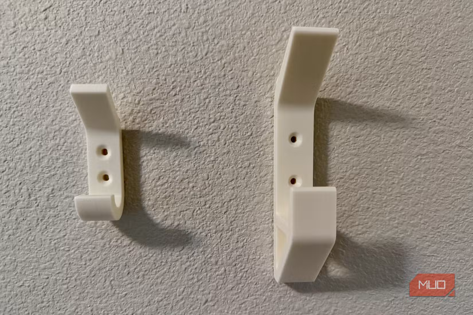 White wall hooks on the wall