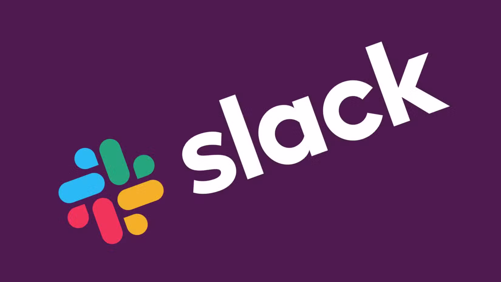 The Slack logo on a purple background.