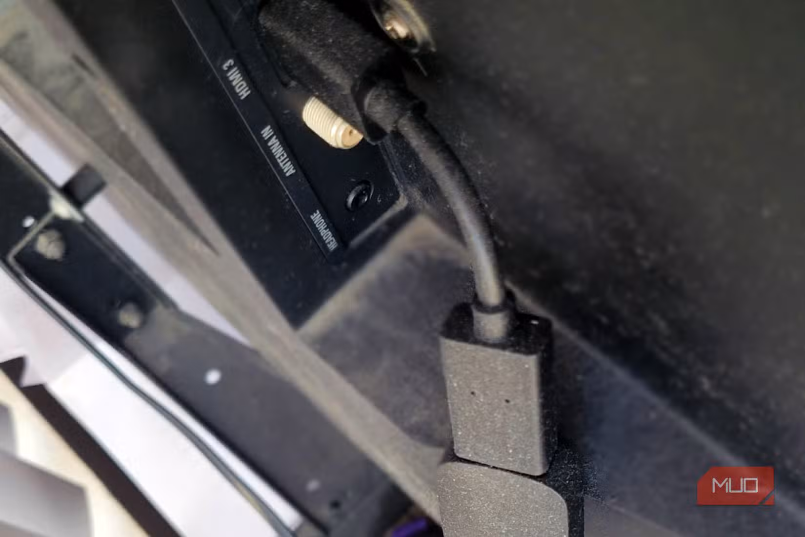 Amazon Fire TV Stick plugged into the HDMI with an extender