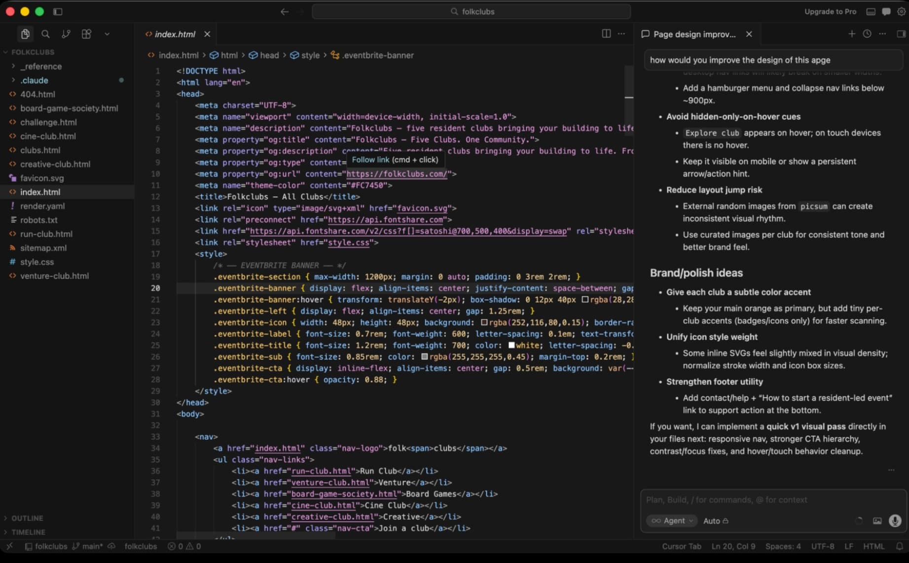Cursor's IDE experience