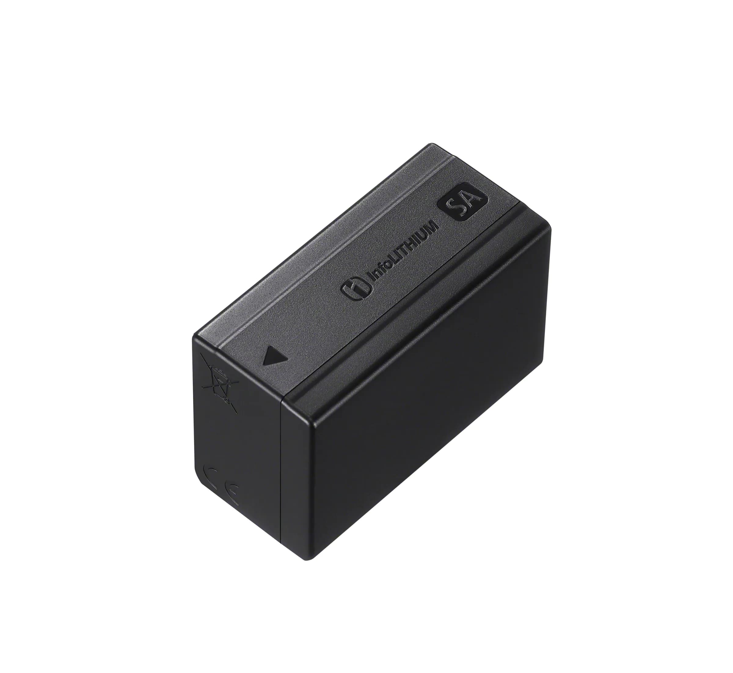 <em>The chunky new NP-SA100 battery.</em>