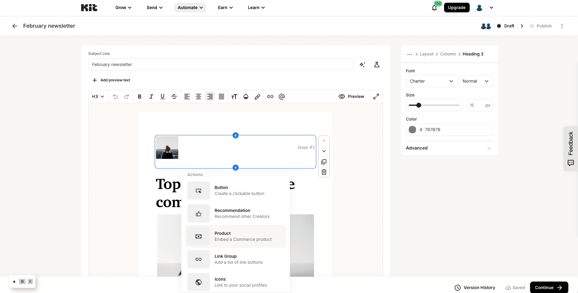 Kit, our pick for the best MailerLite alternative for creators.