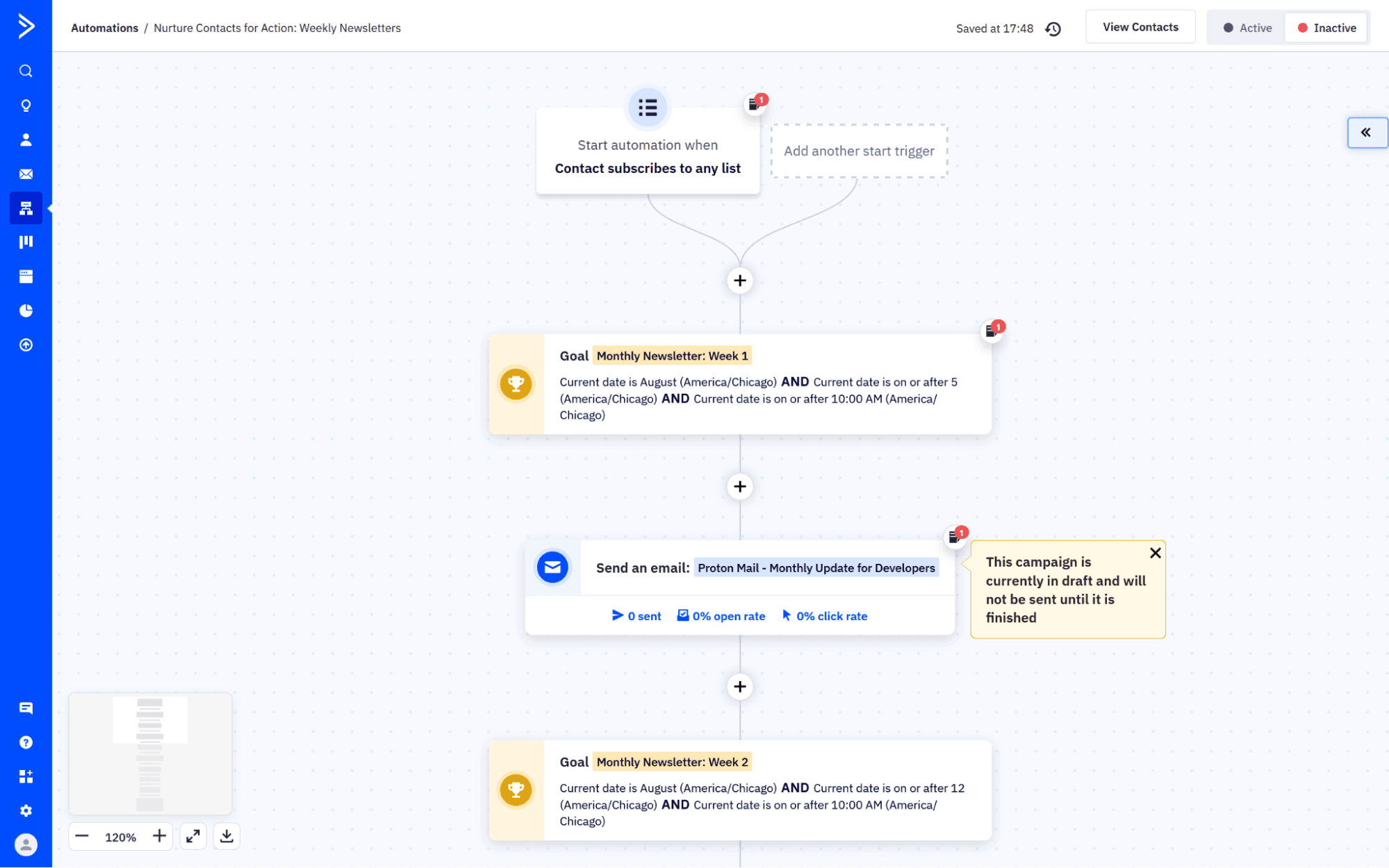 ActiveCampaign, our pick for the best MailerLite alternative for automation power users