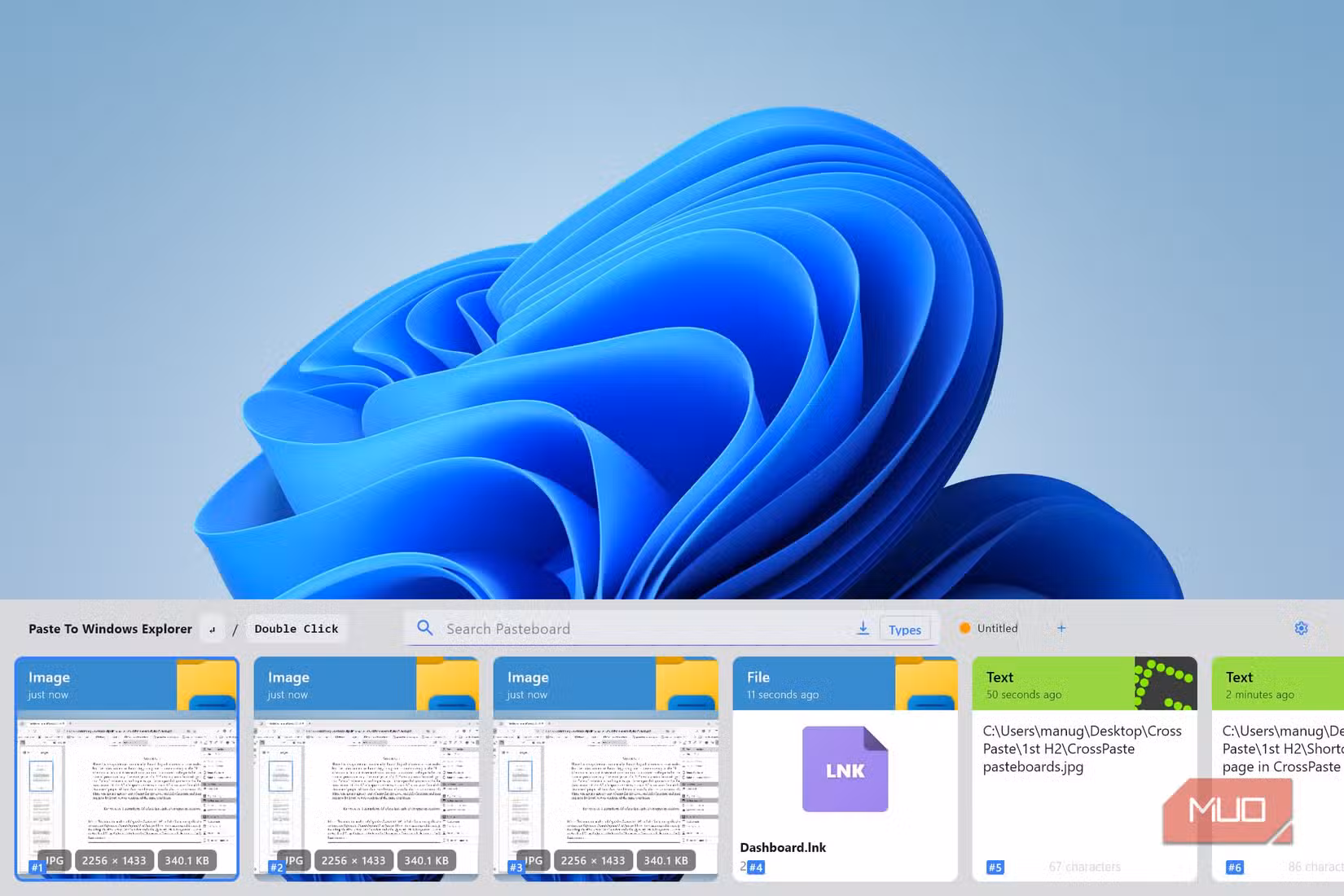 CrossPaste pasteboards