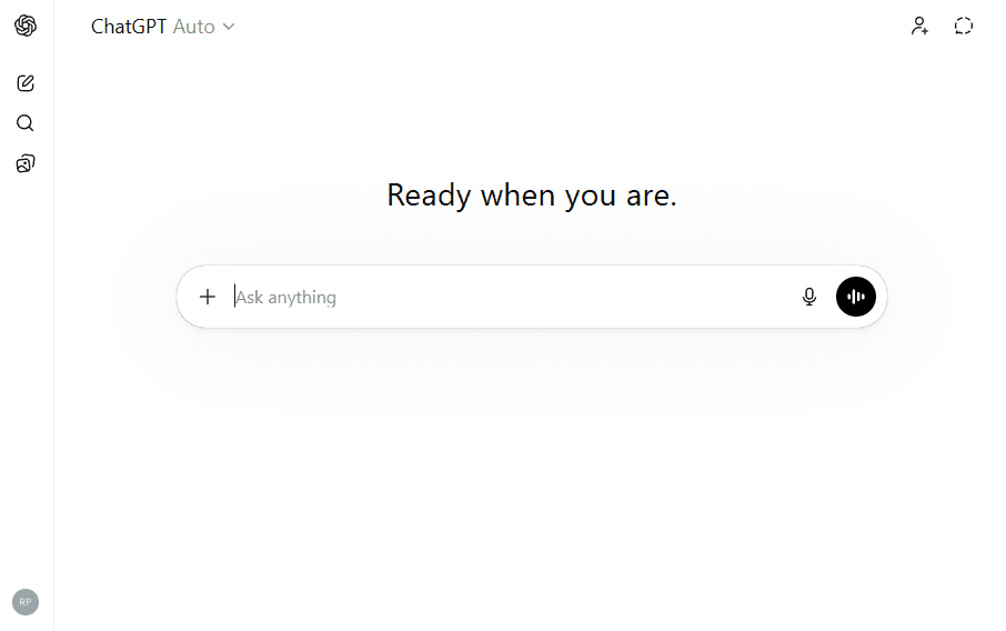 ChatGPT's home page