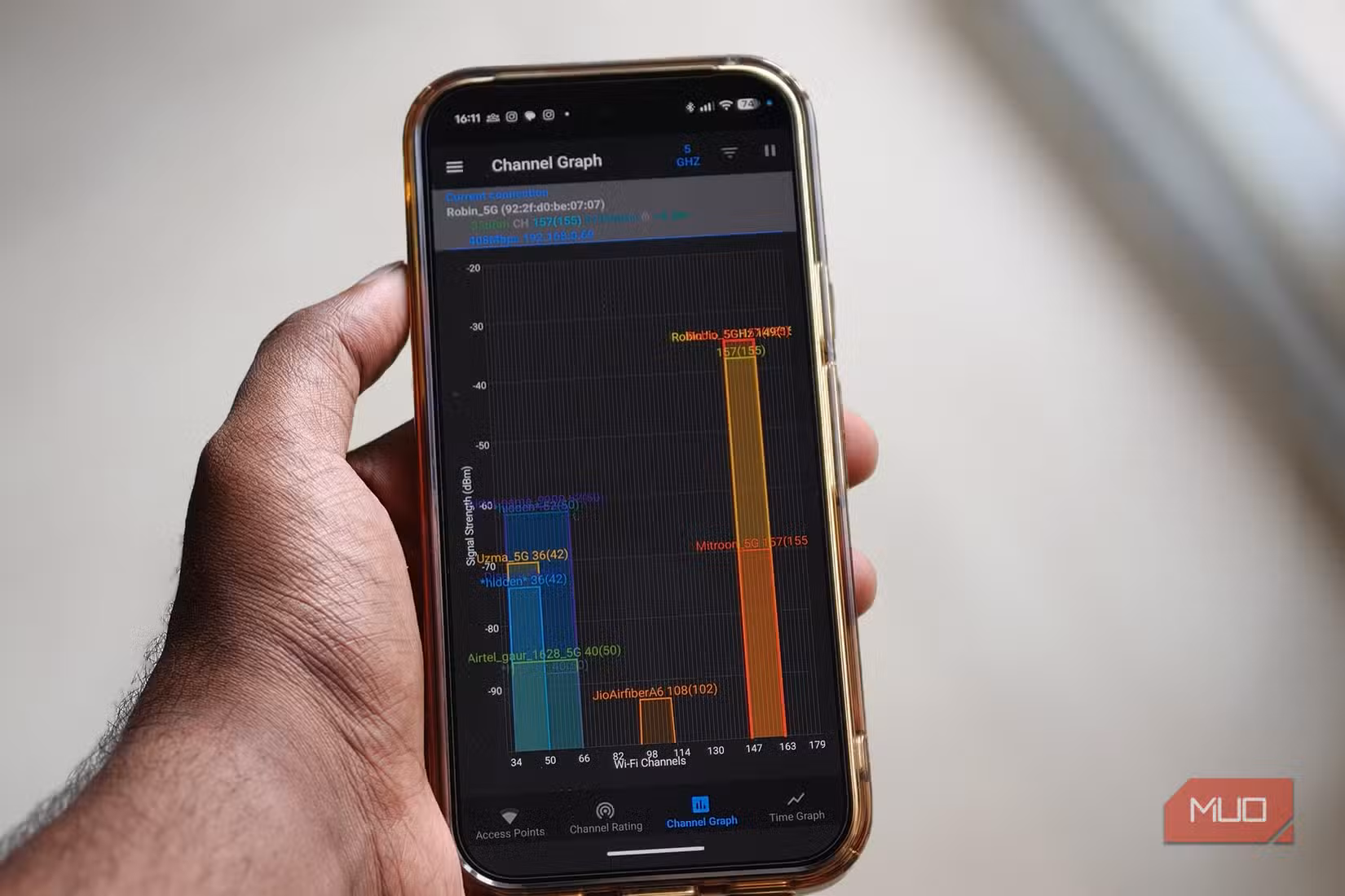 Channel graph wifi analyzer