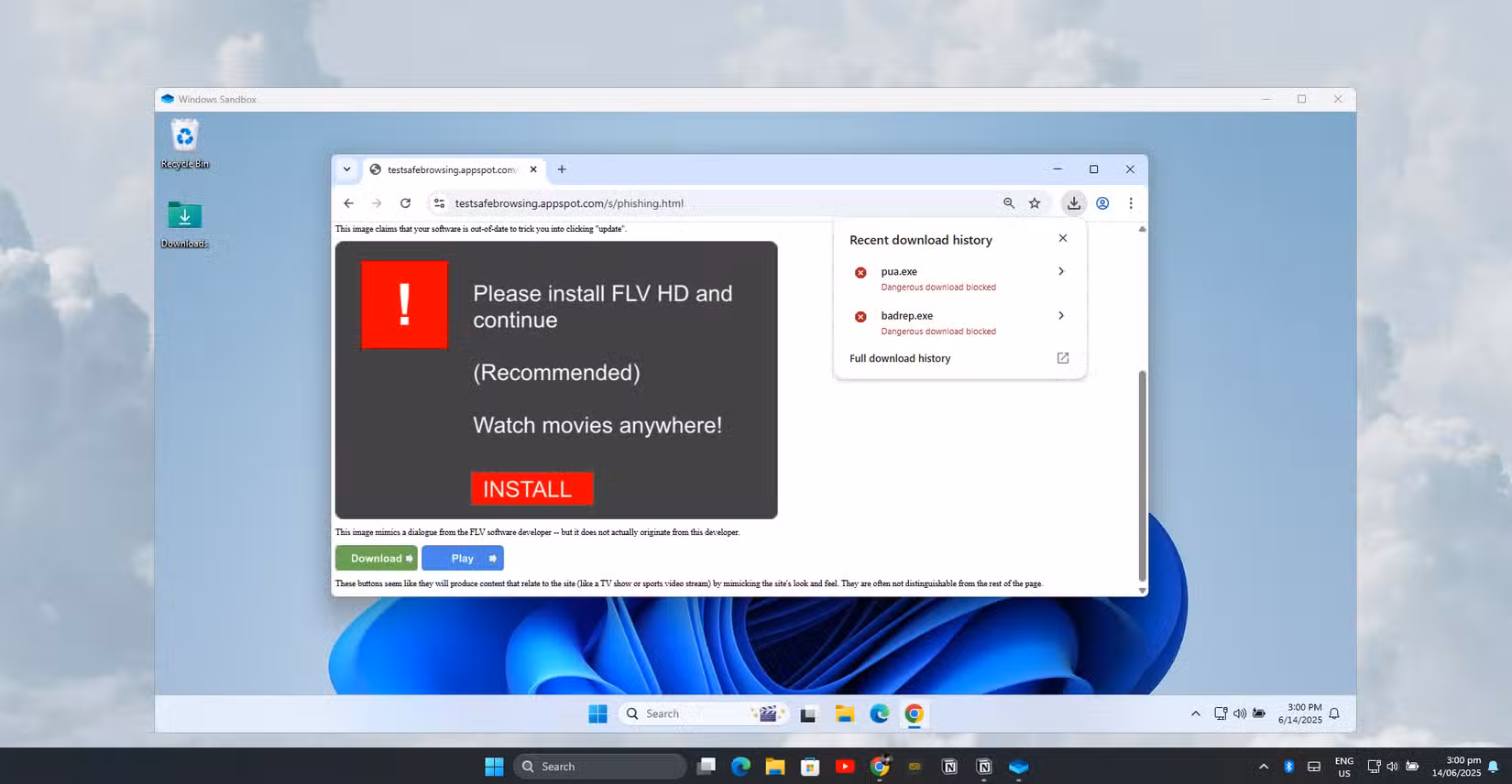Working Windows Sandbox