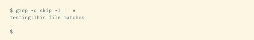 Grep with the -d and -I options reporting just the files that match.