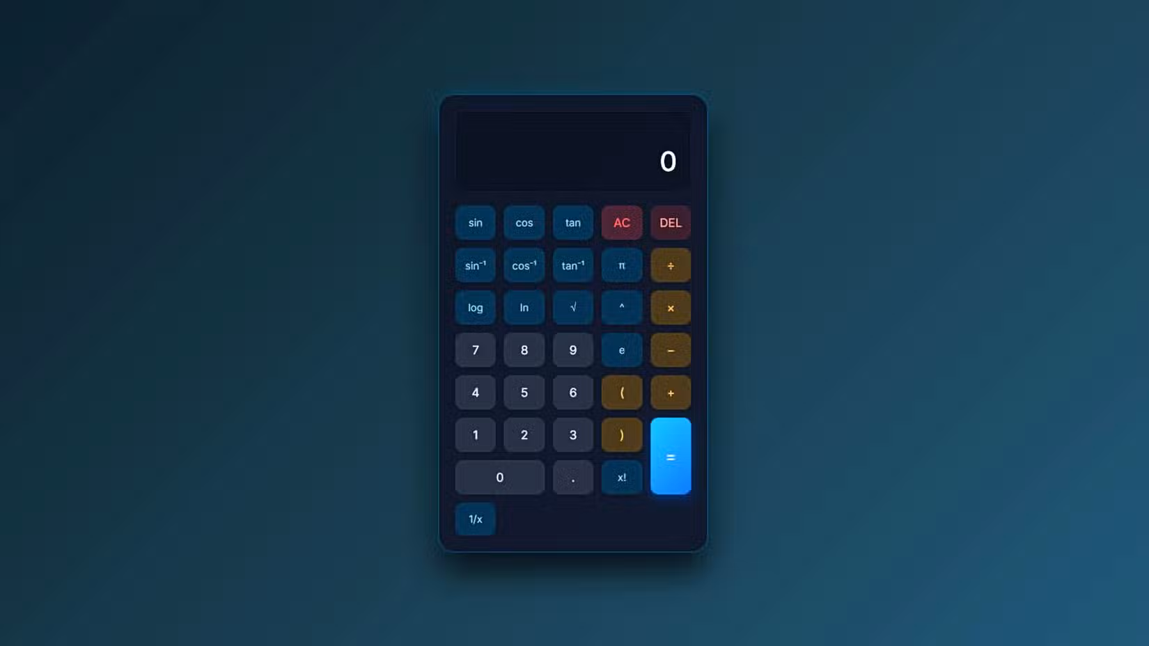 A calculator color changing