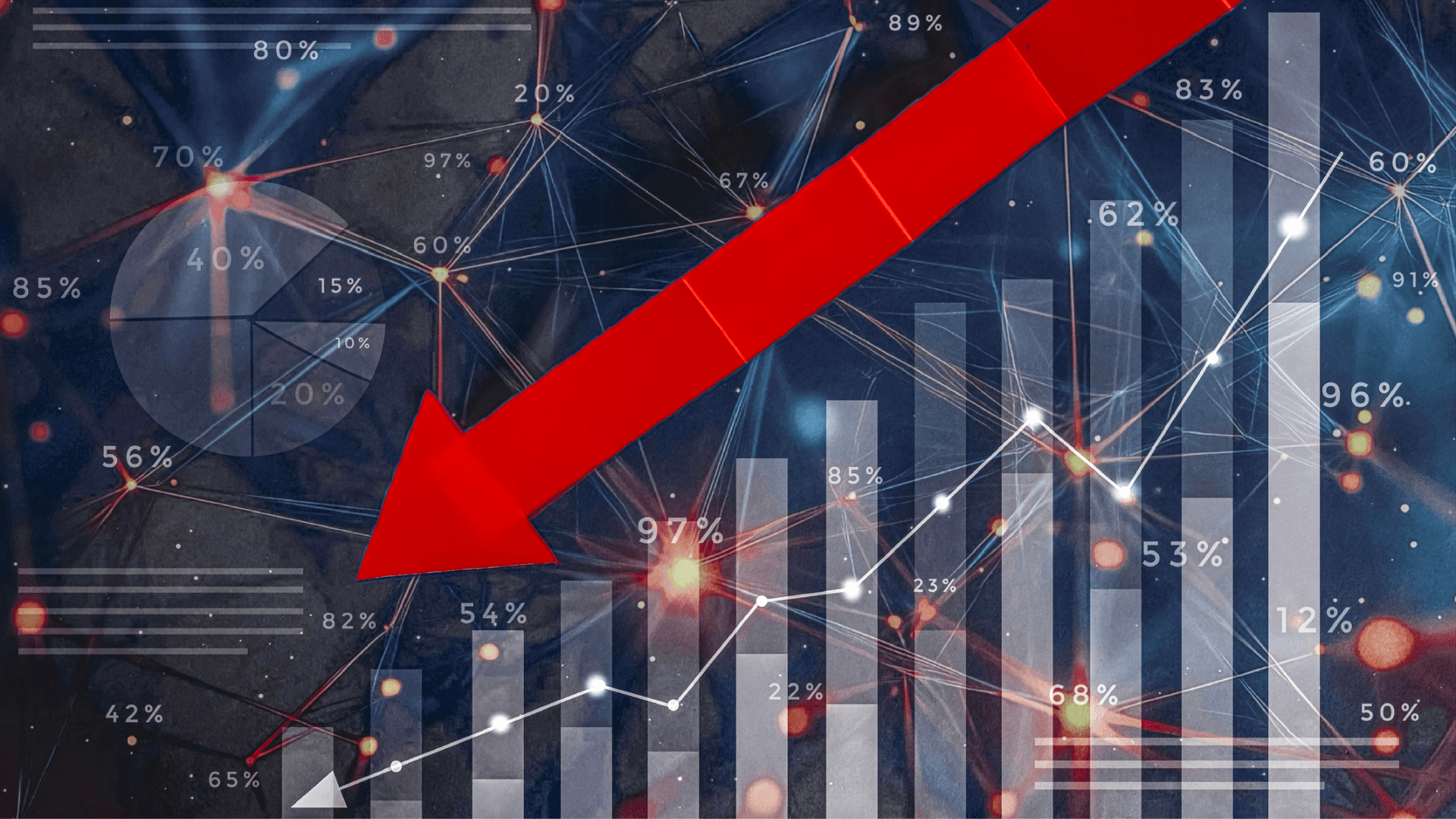 red arrow showing downward trend