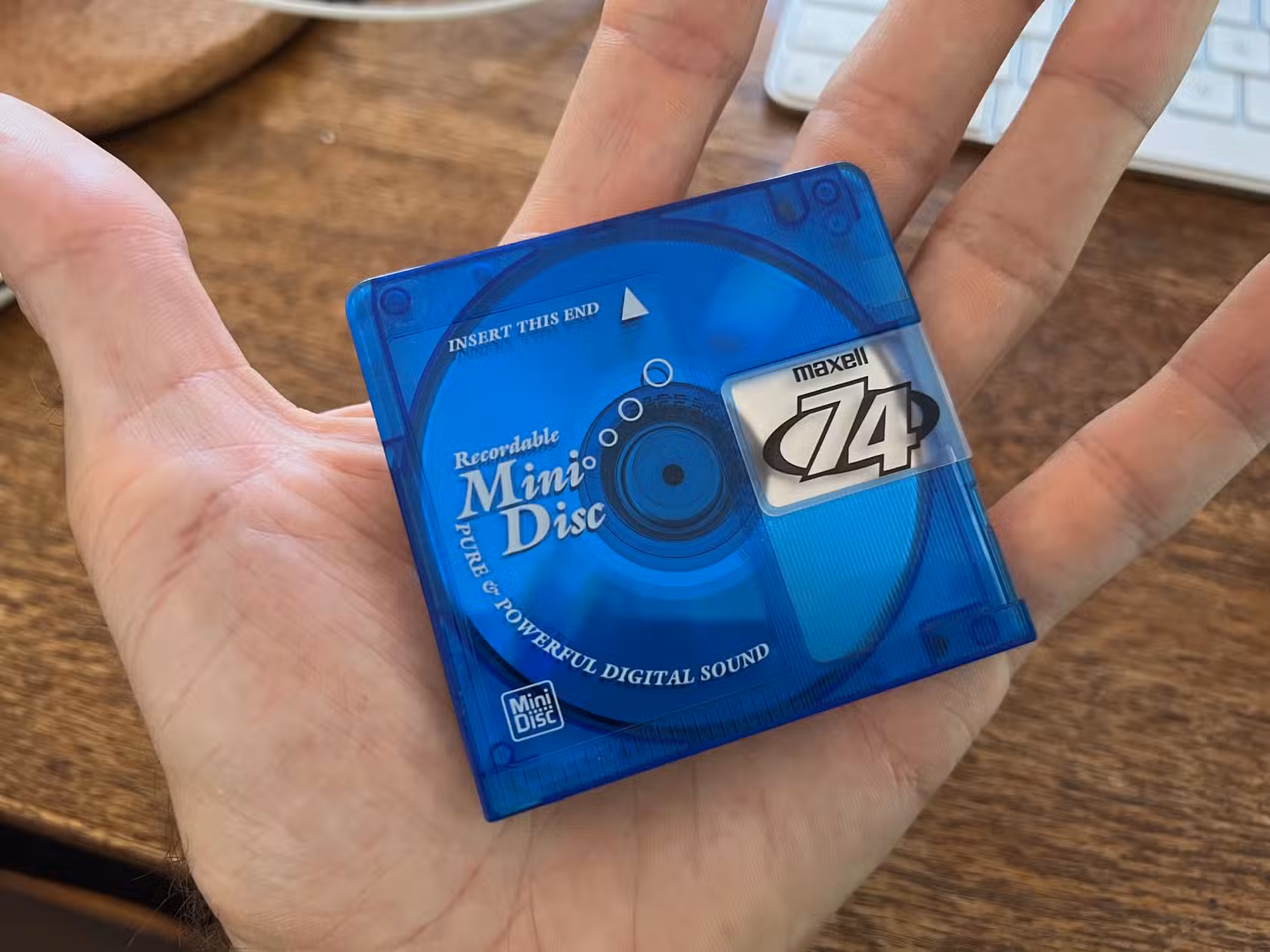 A Maxell MiniDisc.