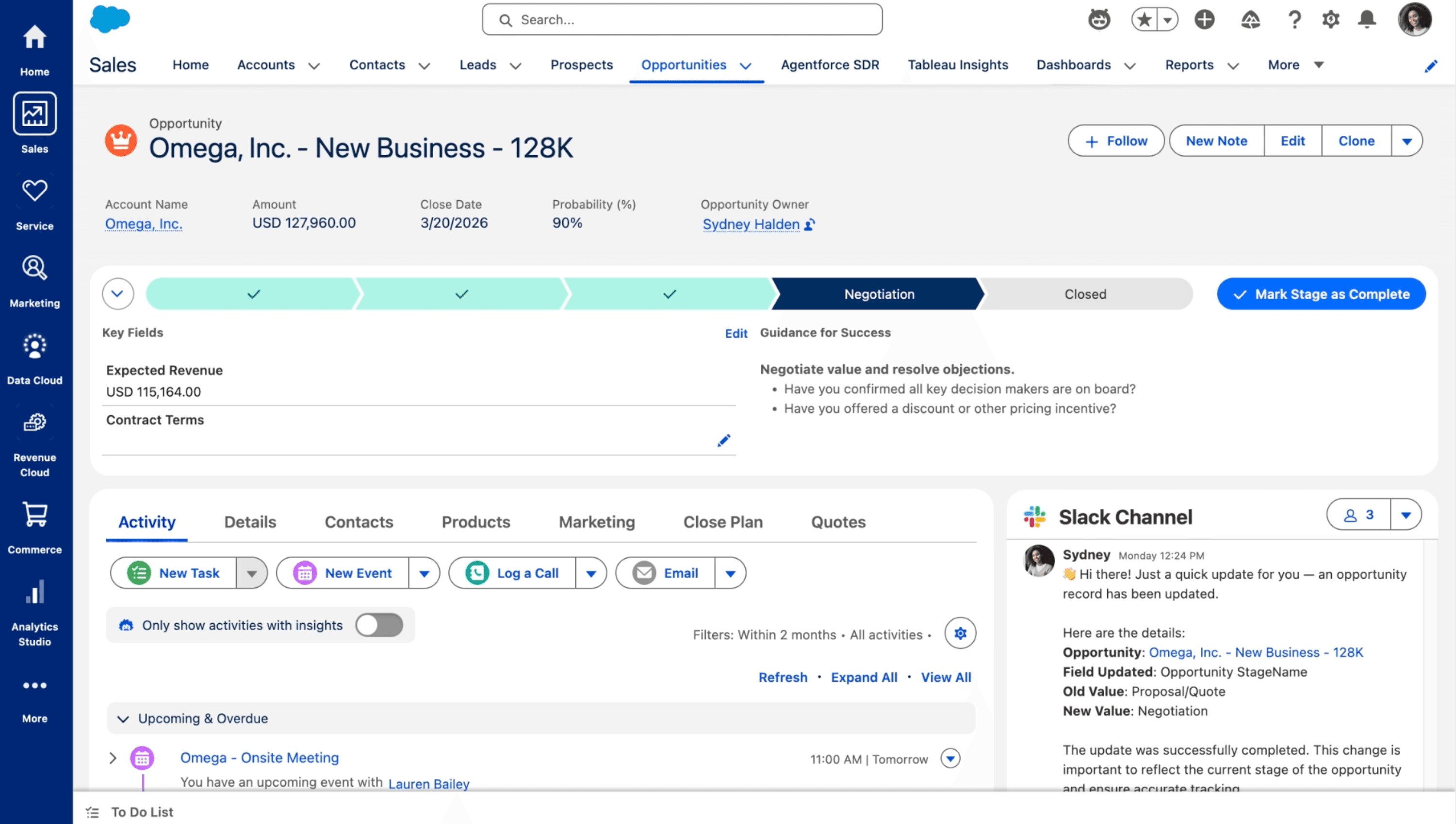 Salesforce, our pick for the best ServiceNow alternative for GTM teams