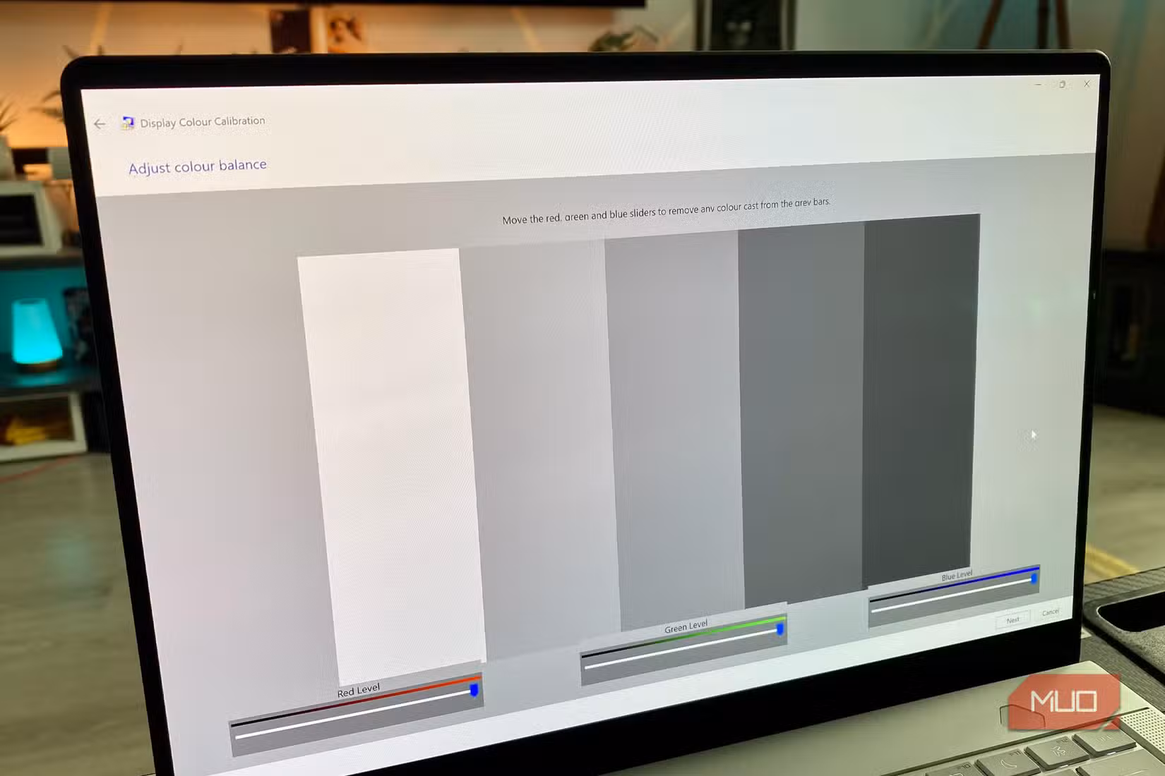 Display Color Calibration tool in Windows 11 on a gaming laptop