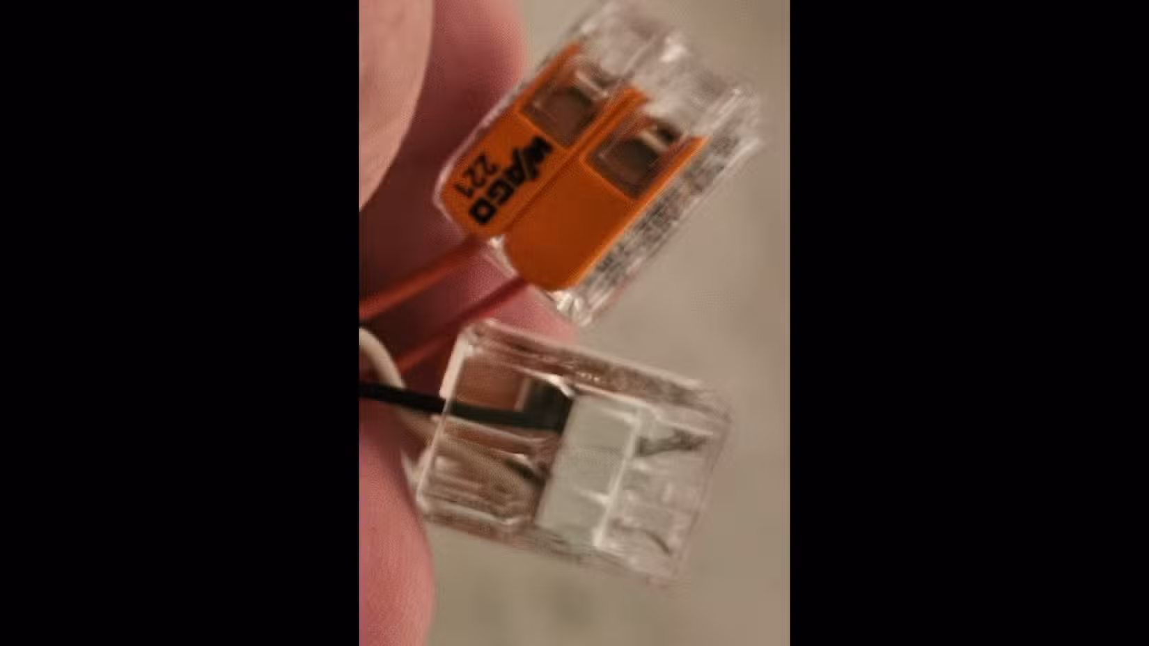 Wago 221 connectors hooked up to a power supply