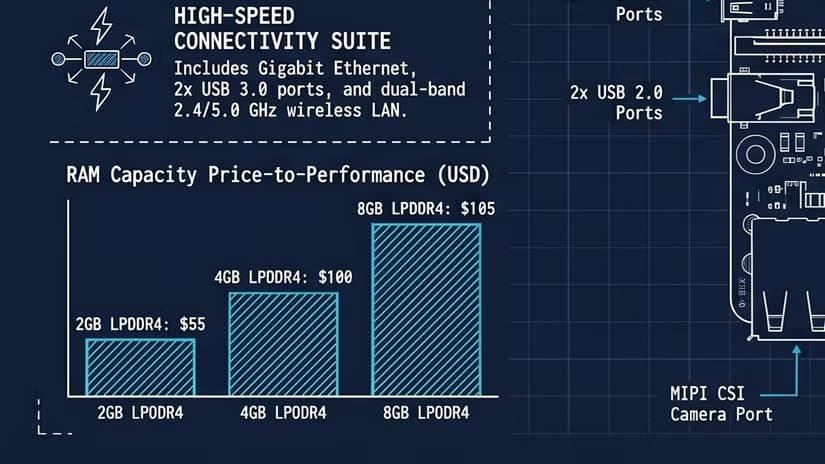 Zoom in on the RAM price to performance chart in NotebookLM's Raspberry Pi 4 infographic