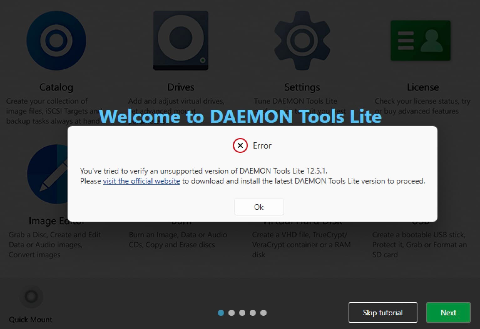 DAEMON Tools Lite 12.5.1 warning