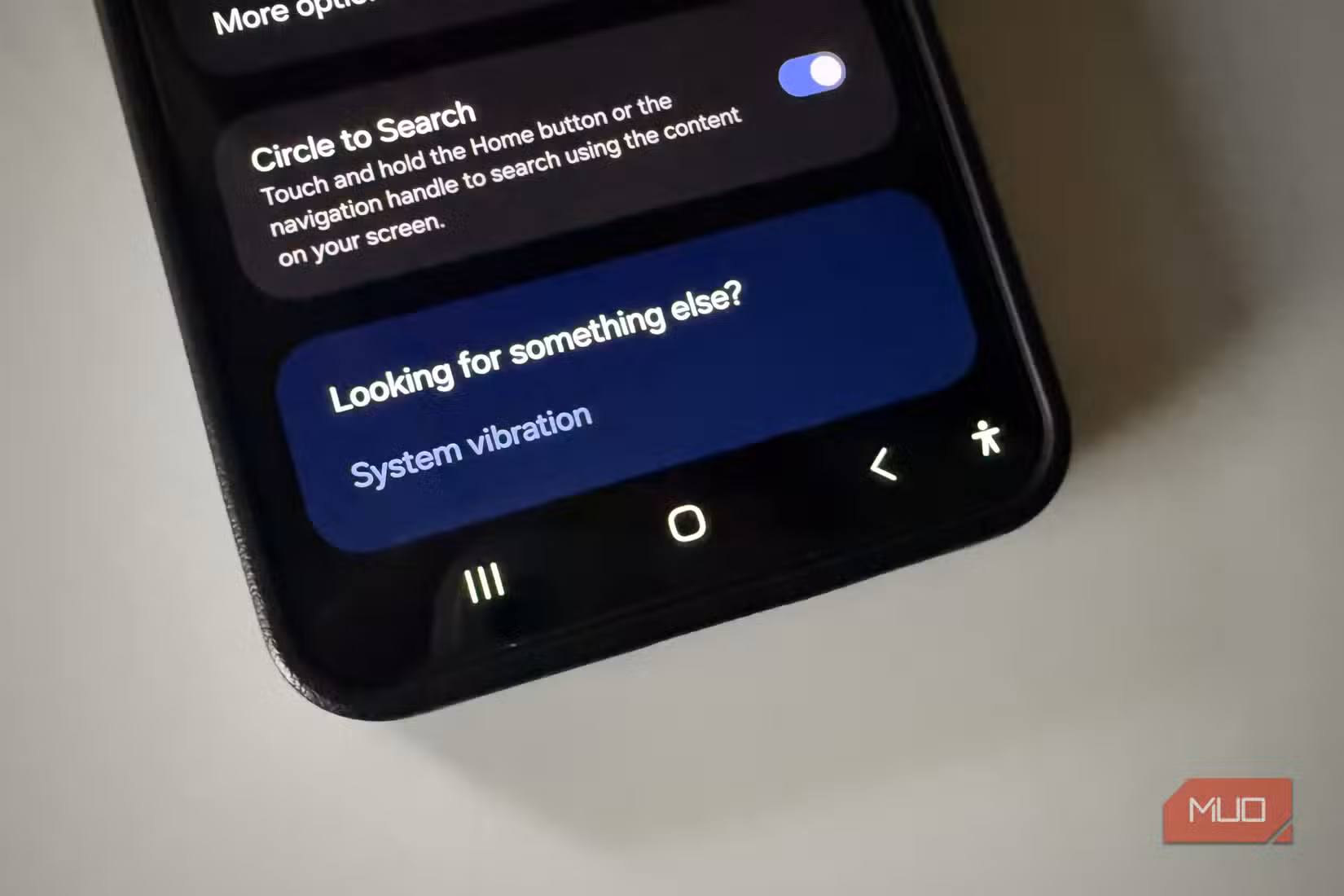 Android phone showing 3 button navigation