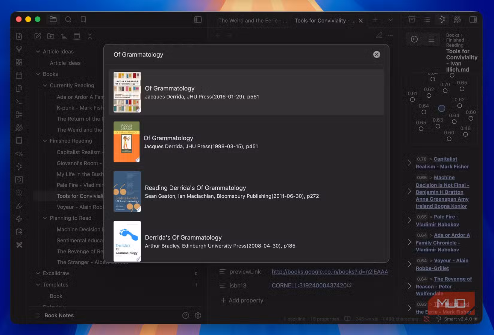 Book Notes plugin in Obsidian